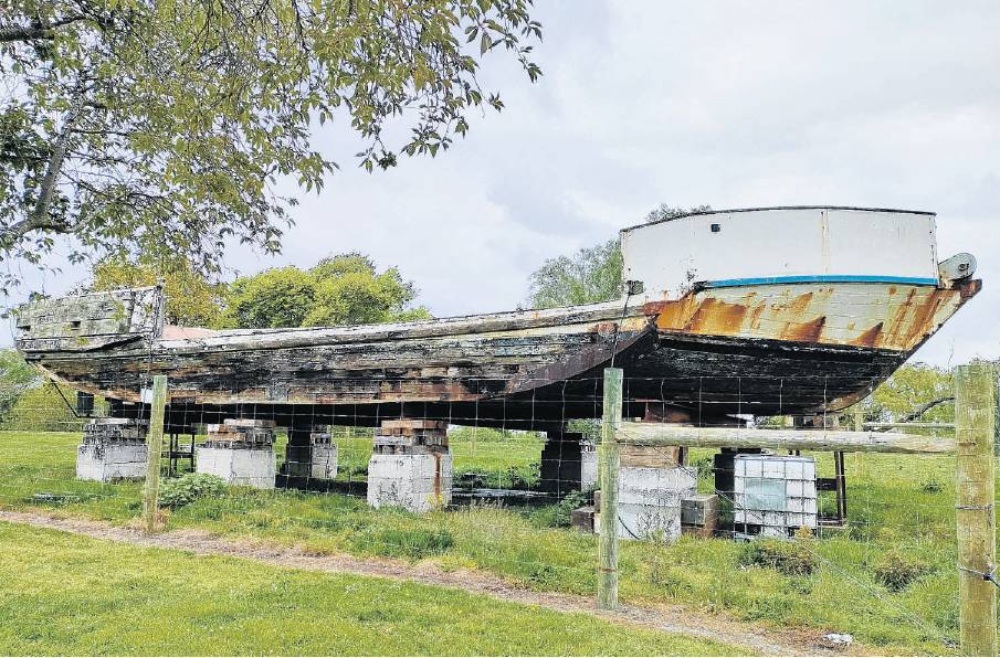 The historic scow, Success, on the north bank of the Kaiapoi River is to be restored. PHOTO:...