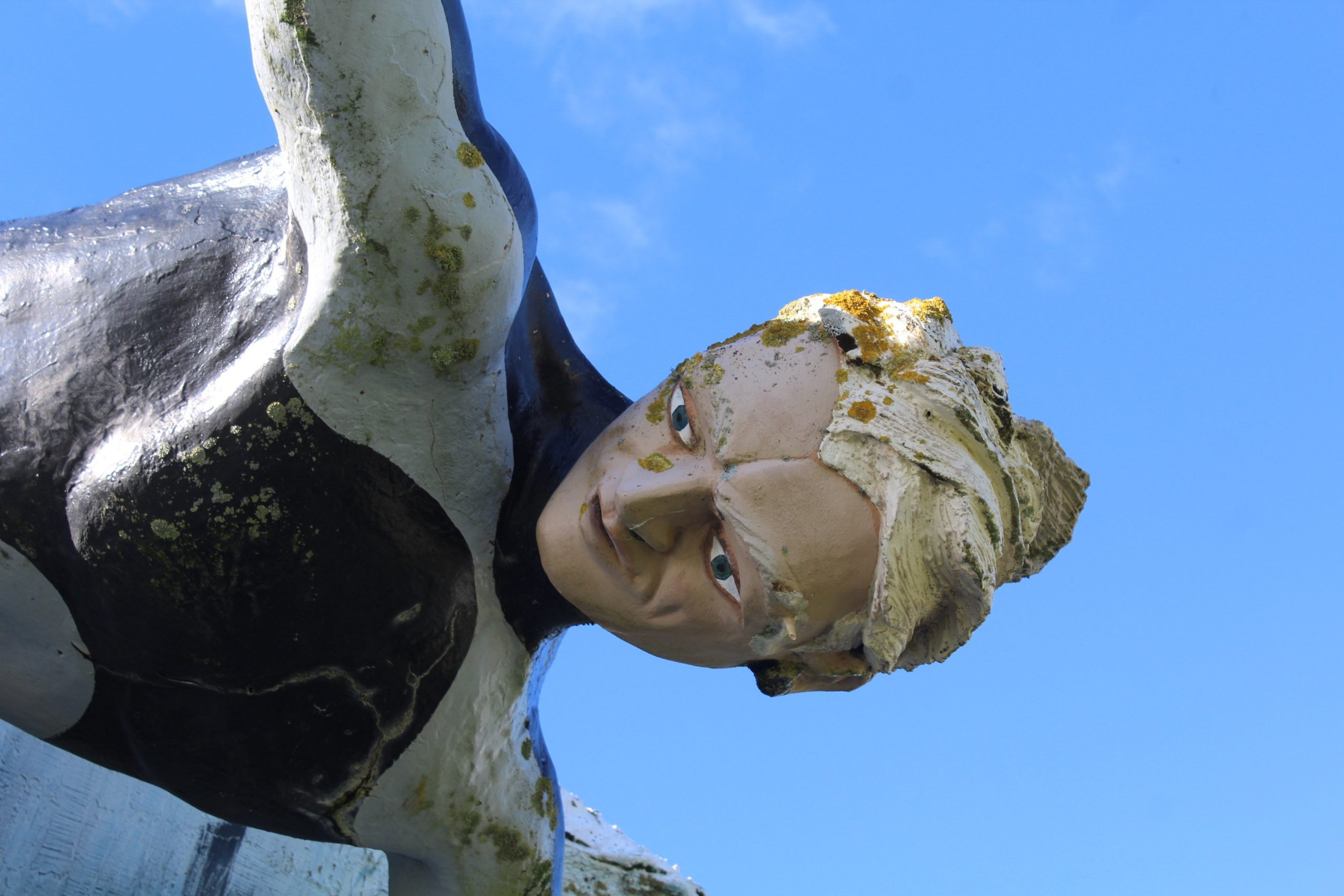 Colac Bay/Ōraka's surfer statue is a little worse for wear after battling the elements on the...