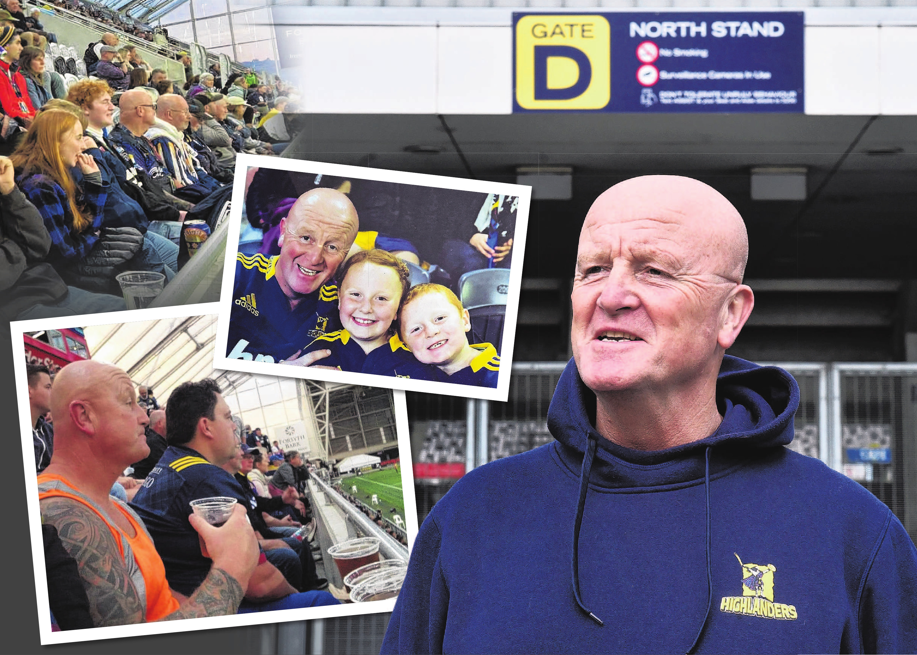 Highlanders supporter Joe Dovey has been denied his favourite seat at Forsyth Barr Stadium. PHOTO...