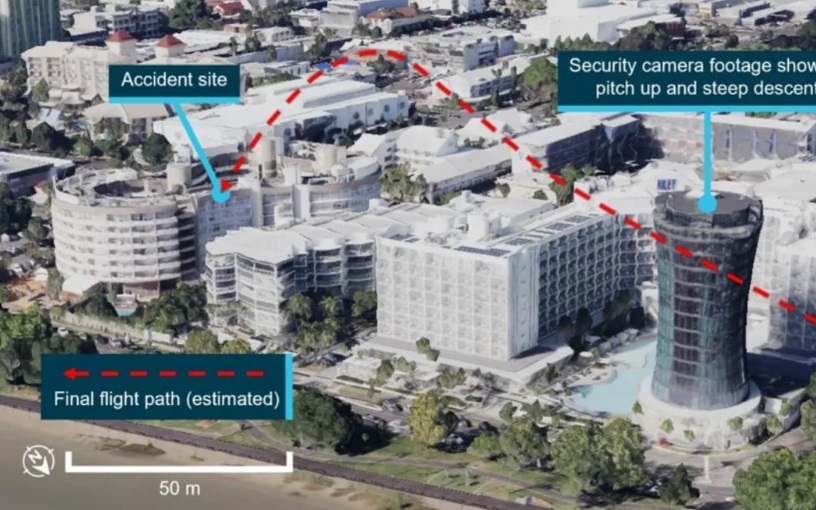 A diagram showing the last few seconds of the flight. Photo: Australian Transport Safety Bureau