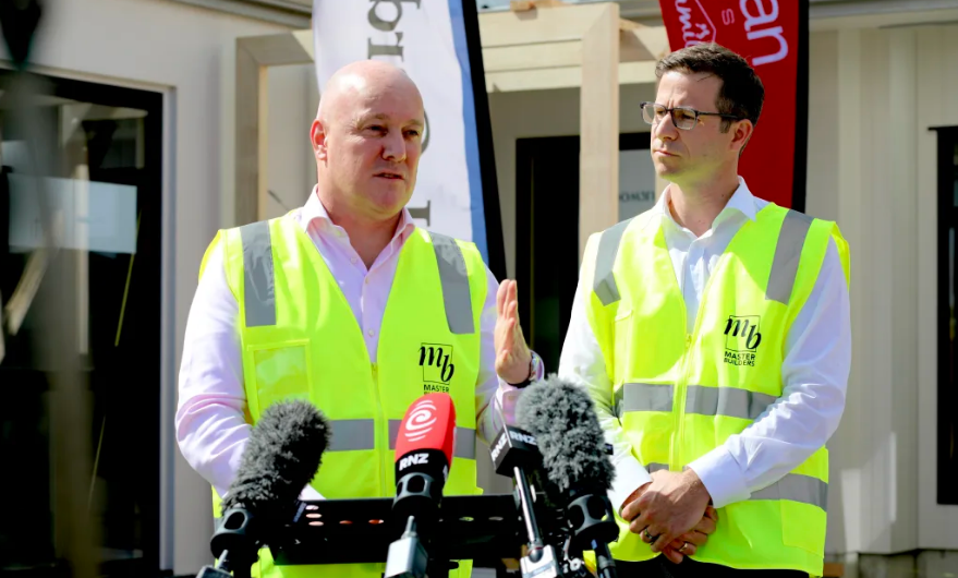 Prime Minister Christopher Luxon (left) and Building and Construction Minister Chris Penk. Luxon...