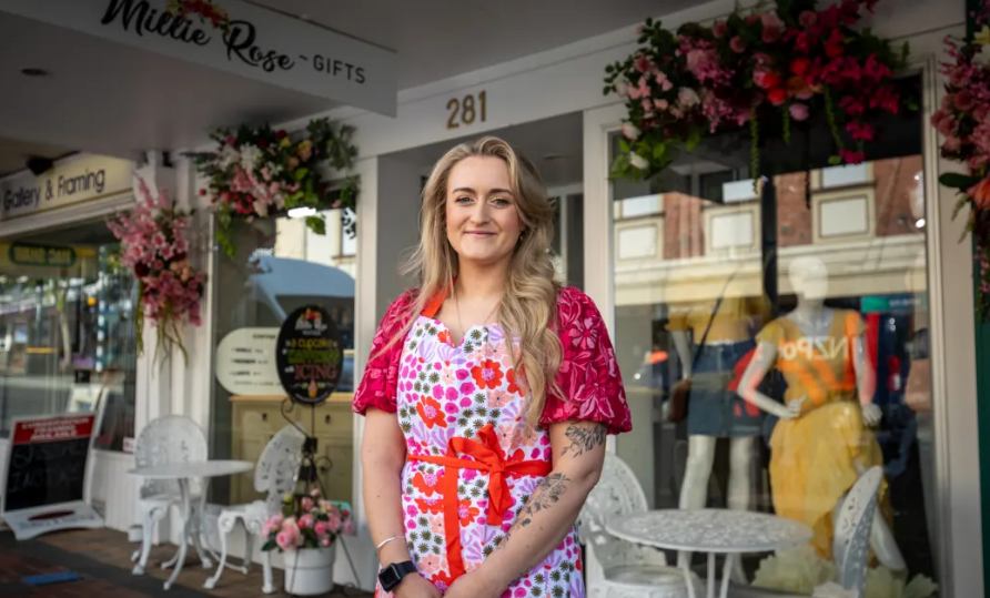 Millie Rose owns a boutique cupcake, gift and clothing store in Timaru. Photo: RNZ