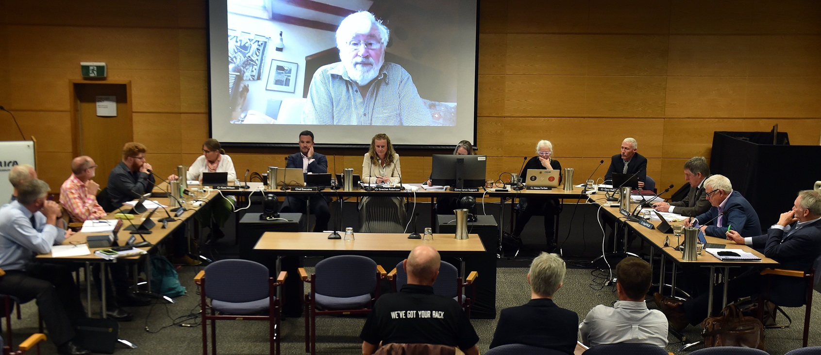 Today's ORC meeting at the Hutton Theatre at Otago Museum. Photo: Peter McIntosh