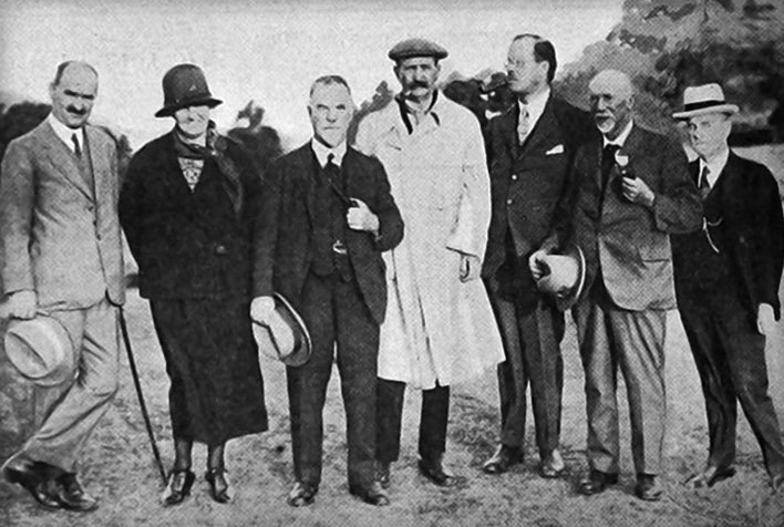 British Empire parliamentary delegates stroll on the golf links at Fairy Dene, South Africa: Mr W...