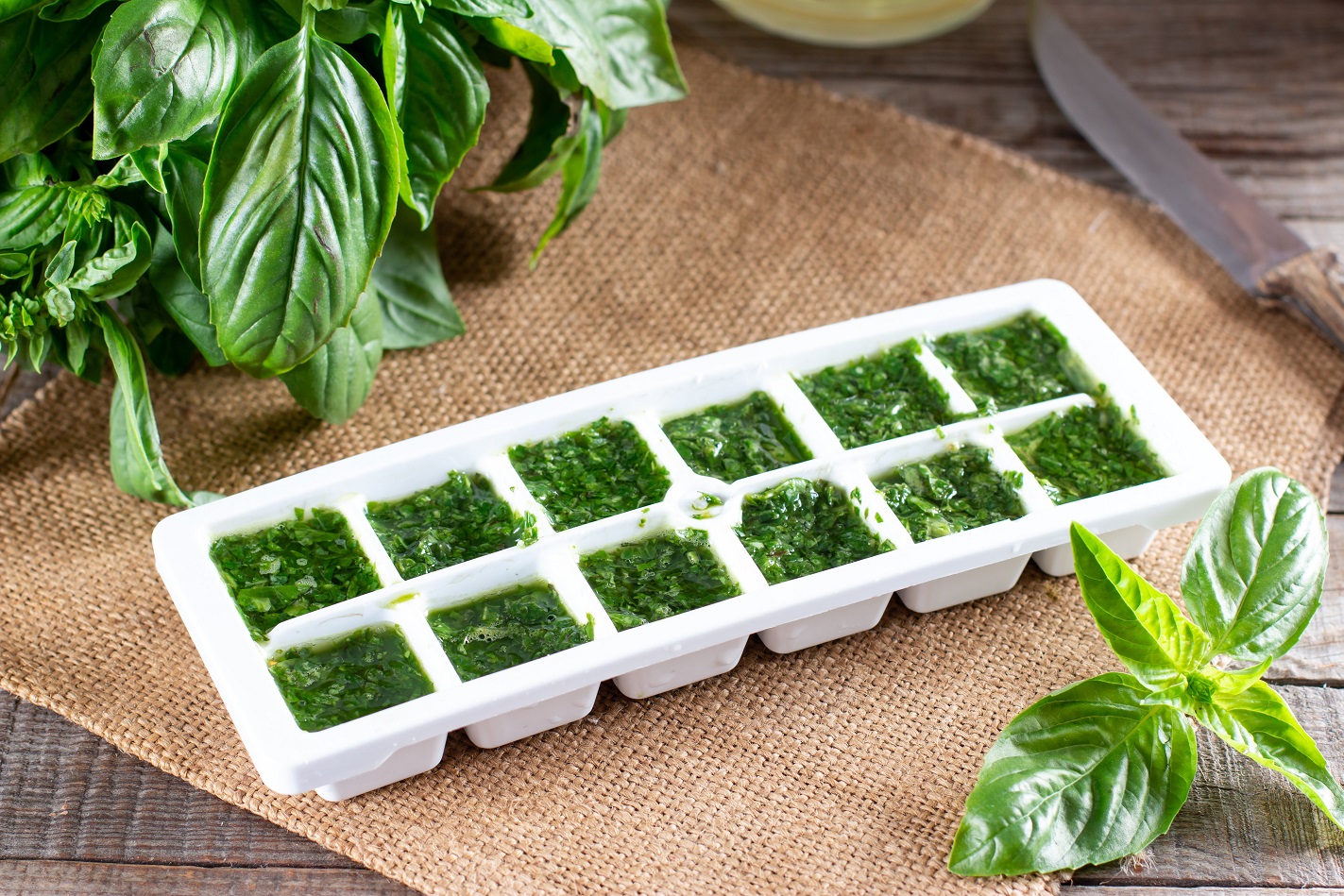 Pesto can be made in bulk and frozen in ice cube trays. Photo: Getty Images