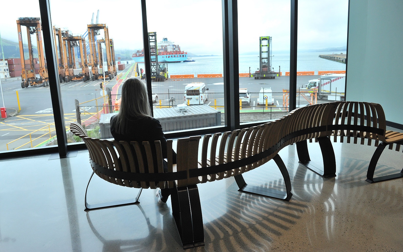 The Port Otago administration building includes a viewing gallery where members of the public can...