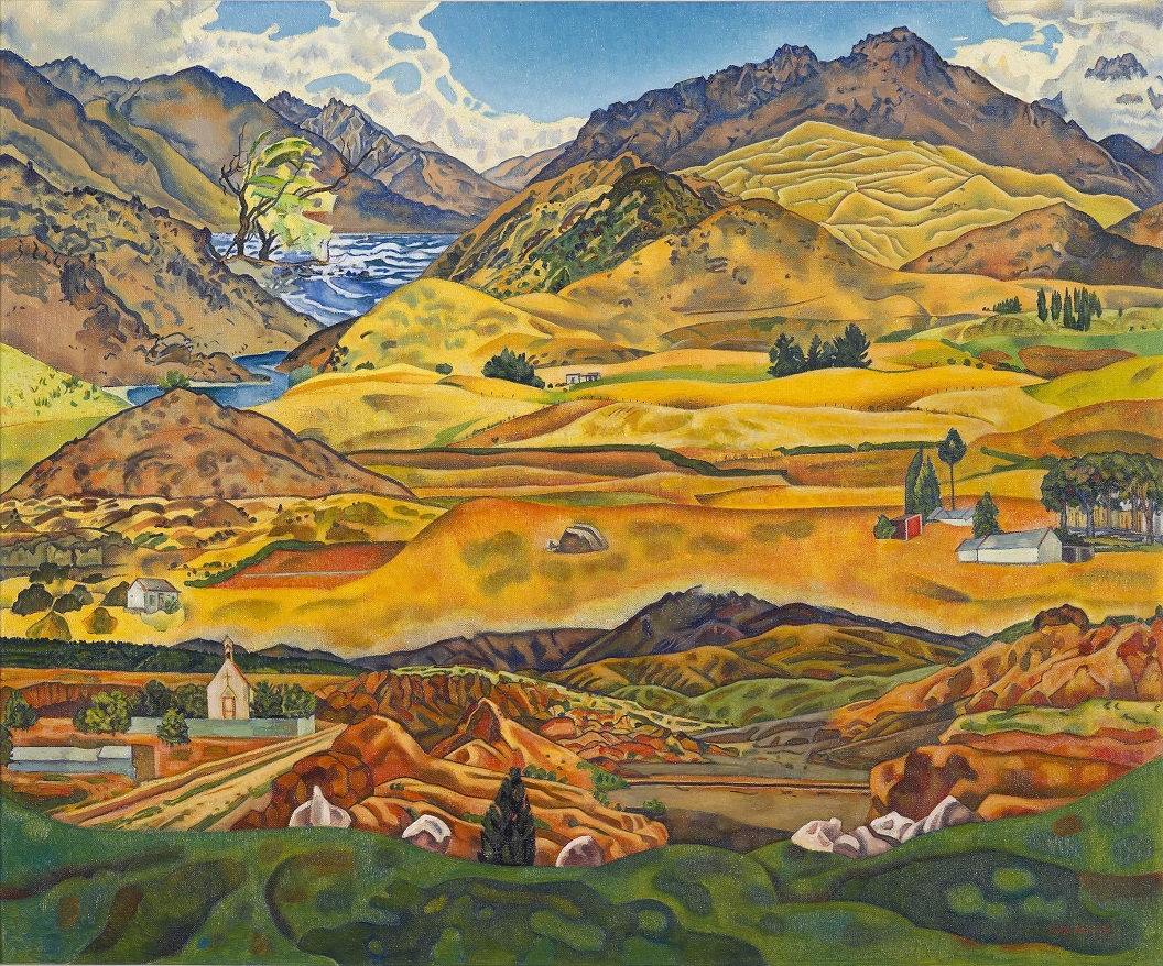 Central Otago (1953-56/1969), by Rita Angus. Collection of Te Papa, gift of Douglas Lilburn, 1972...