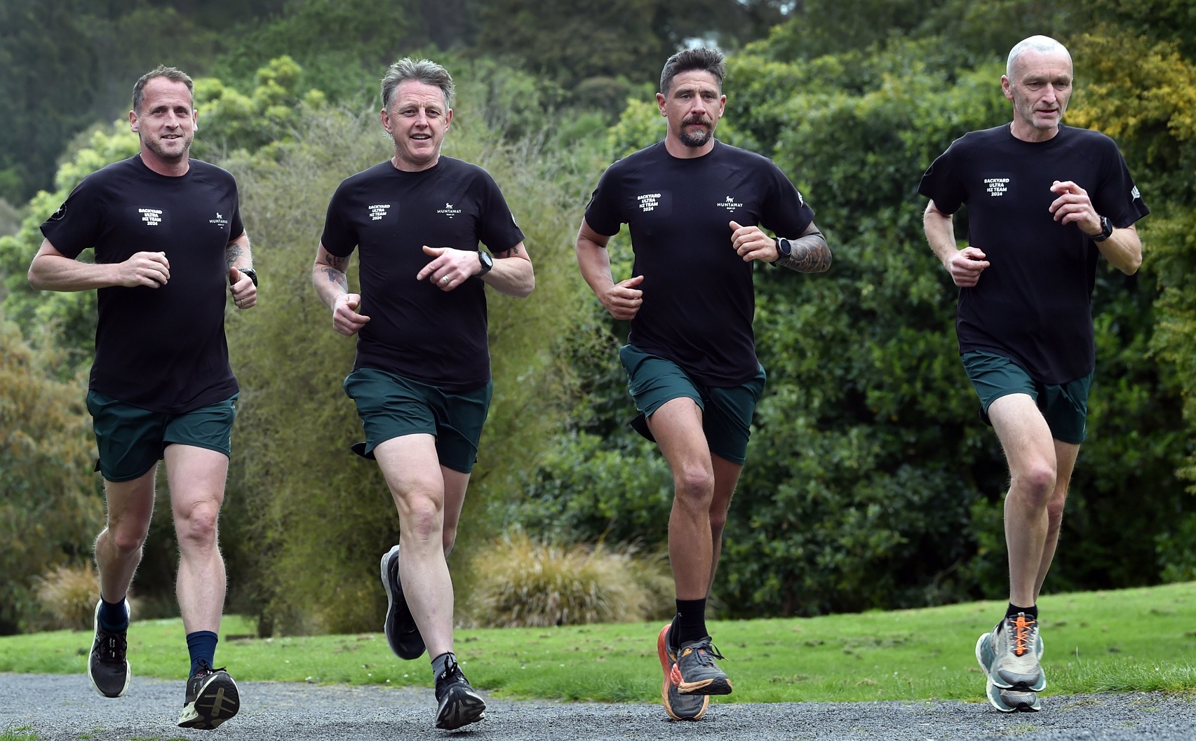 Four of the five Otago members of the New Zealand ultra-marathon team (from left), Chris Taylor,...