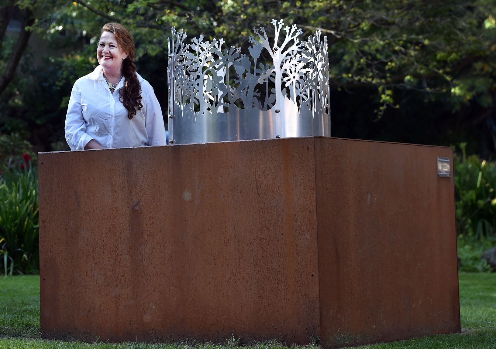 Dunedin artist Philippa Wilson celebrates the installation of her sculpture Crown — the latest...