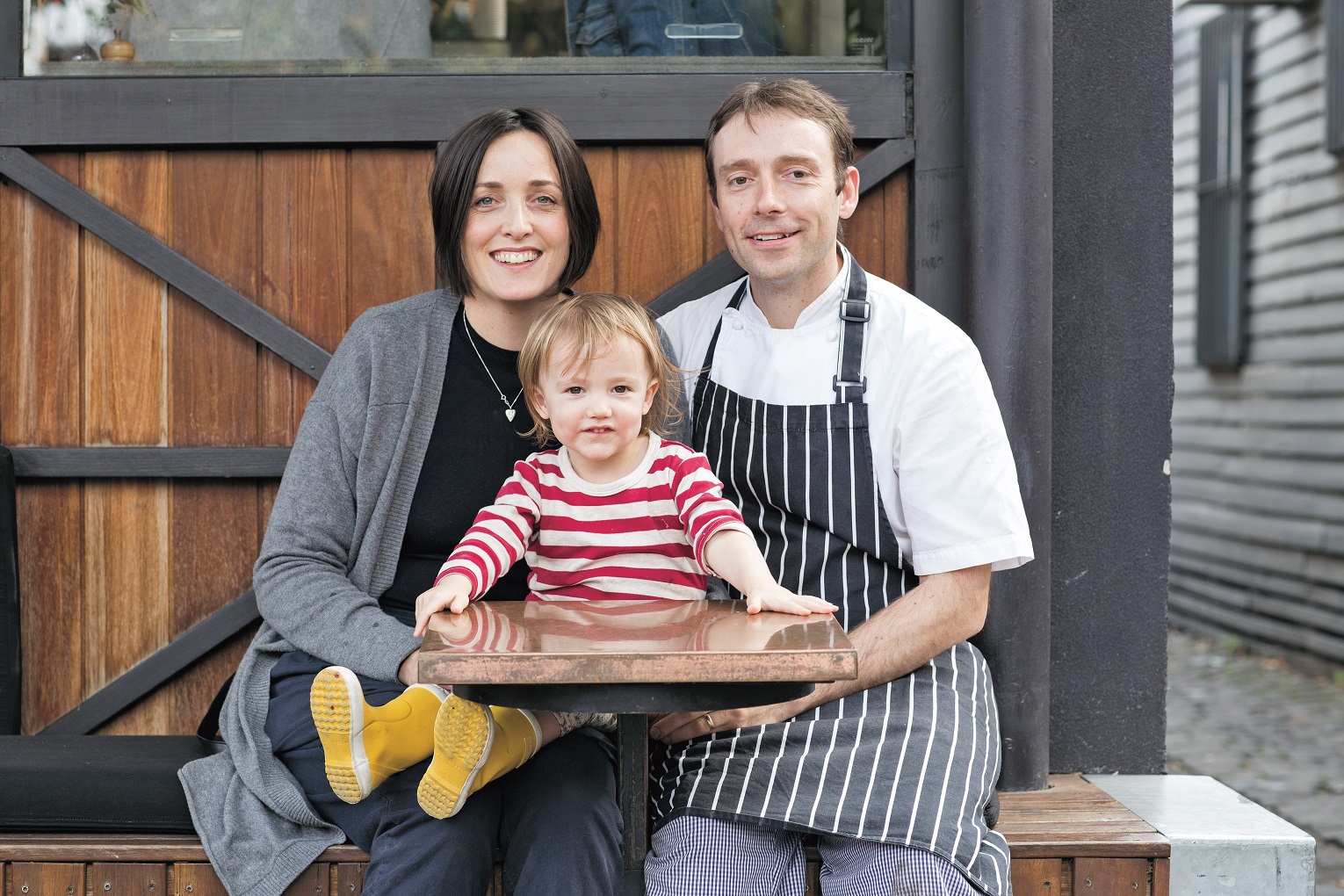 Melbourne-based Michael and Pippa James and their daughter.