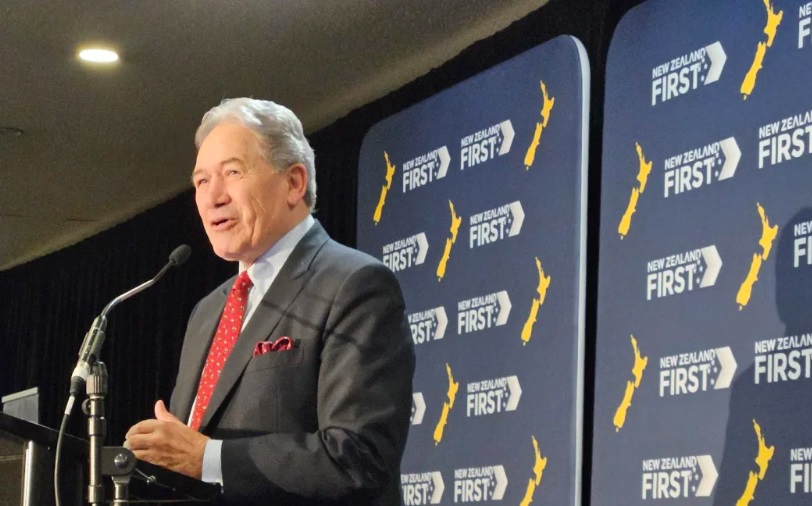 New Zealand First leader Winston Peters addresses the party's annual convention in Hamilton....