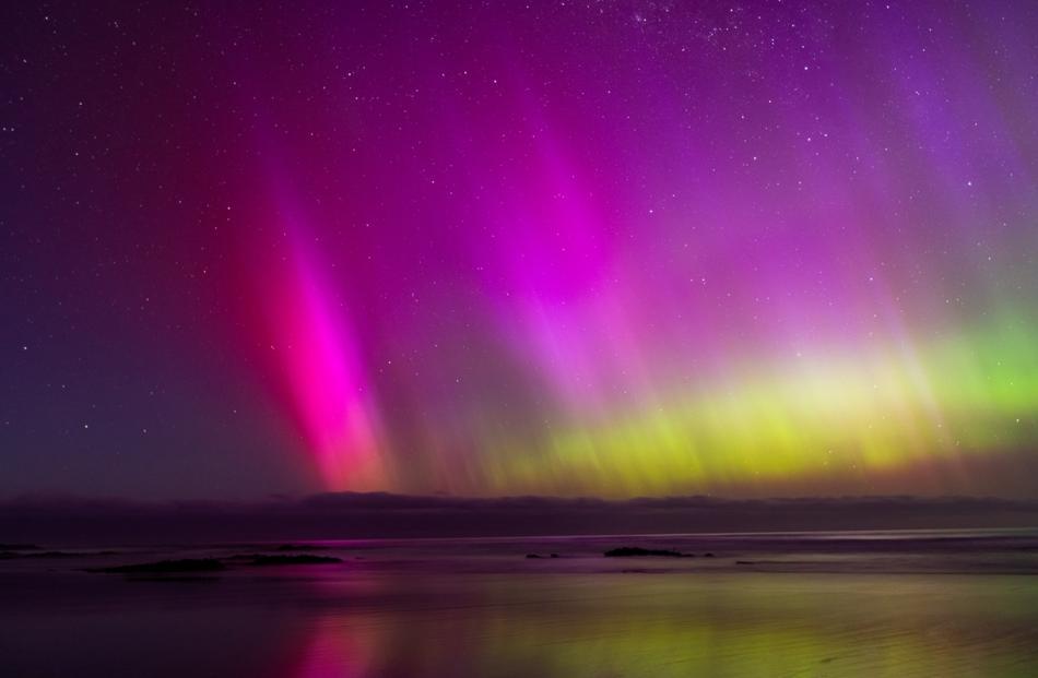 The Aurora Australis over the Selwyn district last month. Photo: Supplied