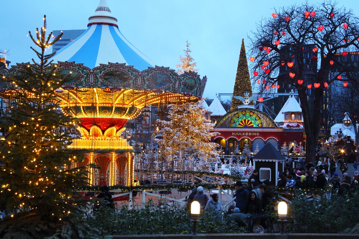 Tivoli Gardens light up during Christmas.