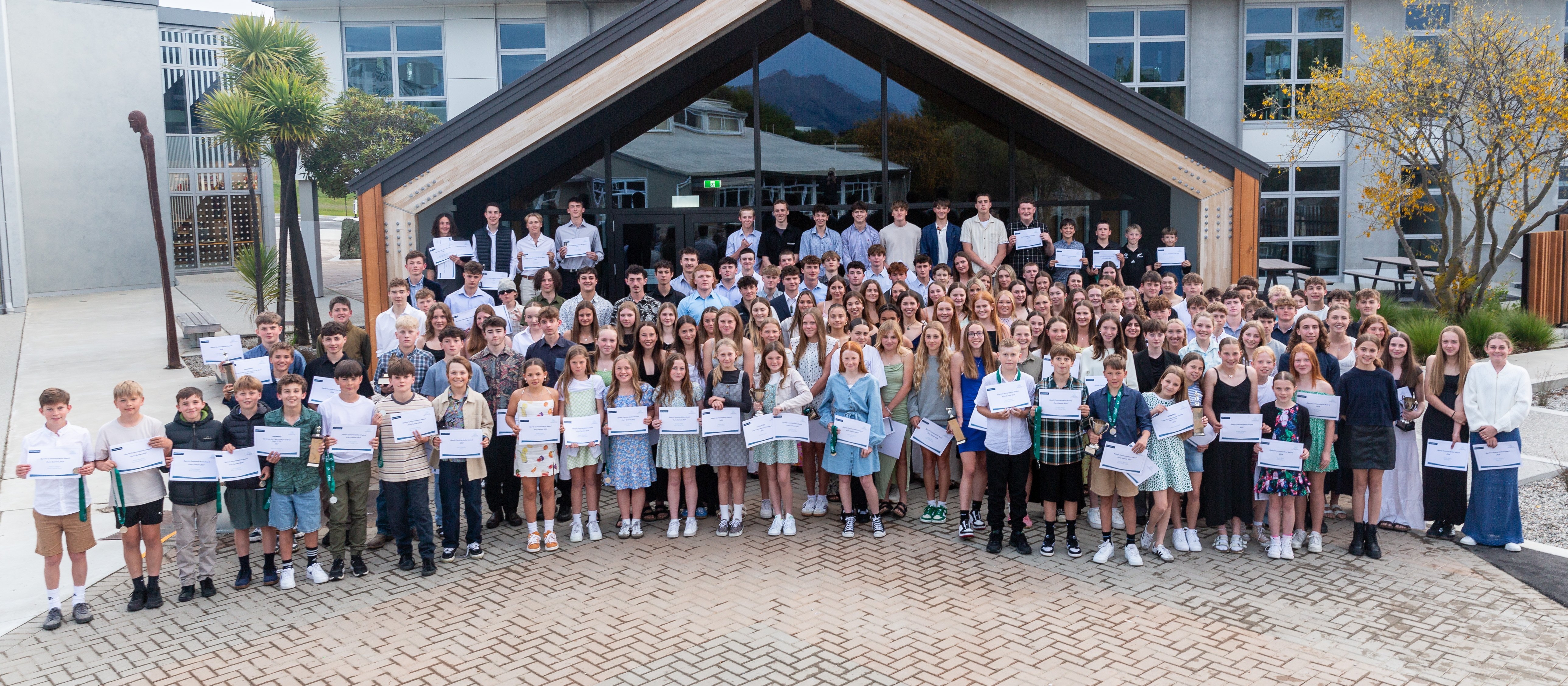 Mount Aspiring College sports awards recipients celebrate. PHOTO: SUPPLIED 2024