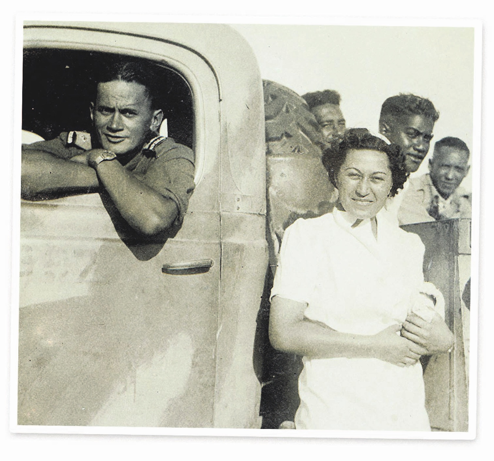 Wikitoria Kātene with members of the Māori Battalion in North Africa. Kātene was the first Māori...