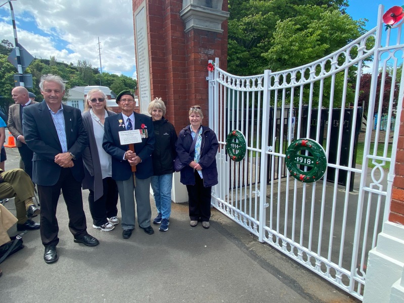 Attending the refurbishment are (from left) Raymond Boyes, Sharon Denniston (nee Boyes), Charlie...