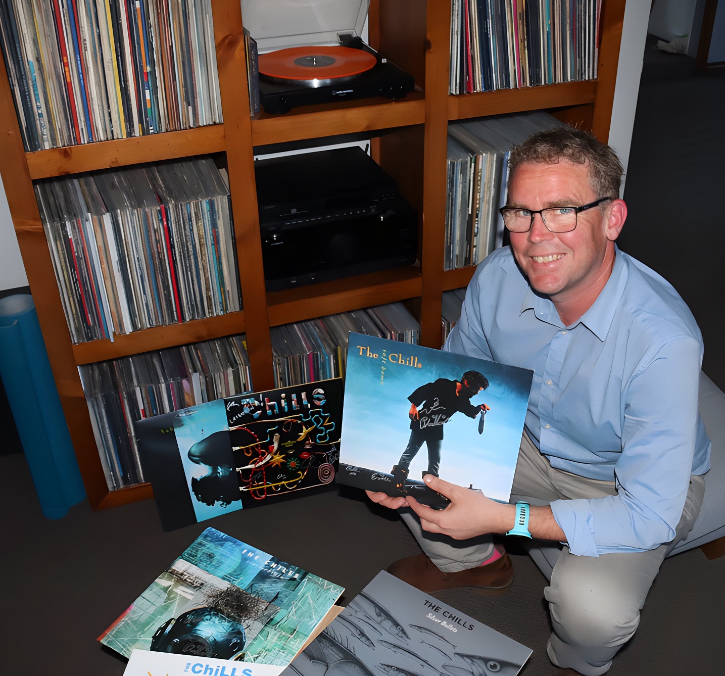 Dunedin Record and Pop Culture Fair co-ordinator Leighton Jones shows some of his favourite...