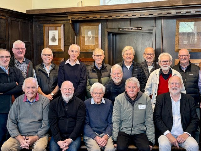 Celebrating 60 years since they left Timaru Boys’ High School are ex-pupils (back, from left)...