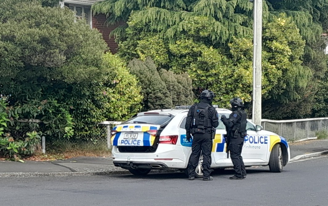 Police including members of the AOS were called to Turnbull St this morning. PHOTO: TIM SCOTT 