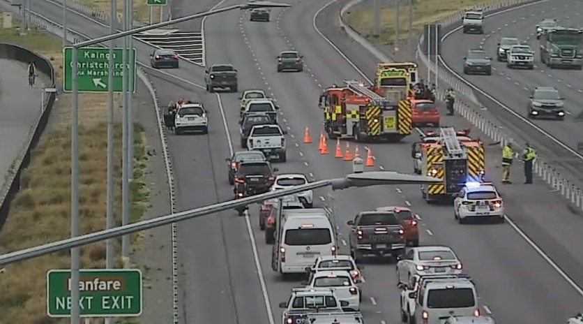 All lanes are now clear after the crashes on SH1. Photo: NZTA