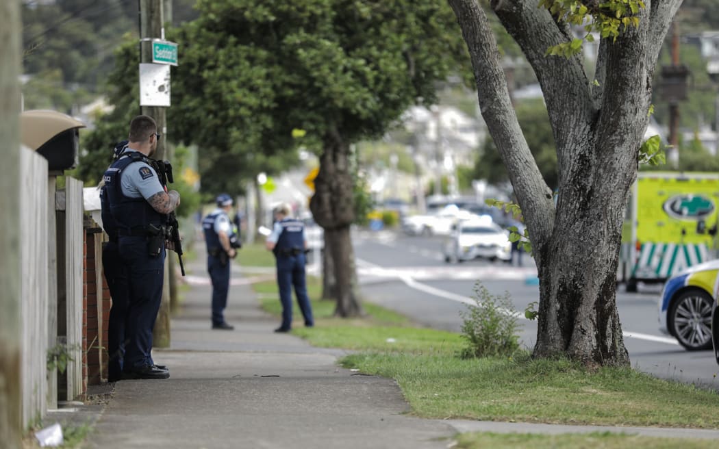 Emergency services at the scene of the incident in Naenae earlier this month. Photo: RNZ