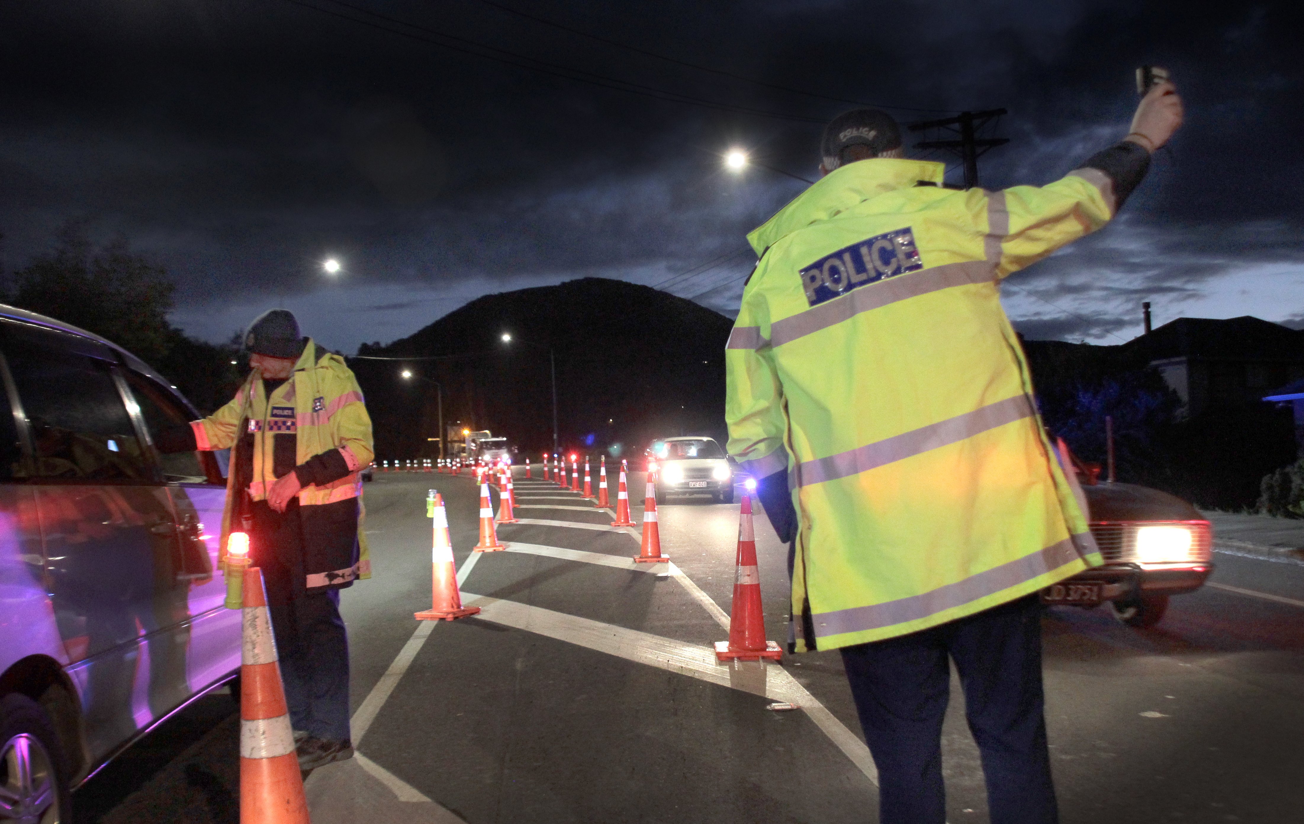 A busy night at the checkpoint. PHOTO: OSCAR FRANCIS