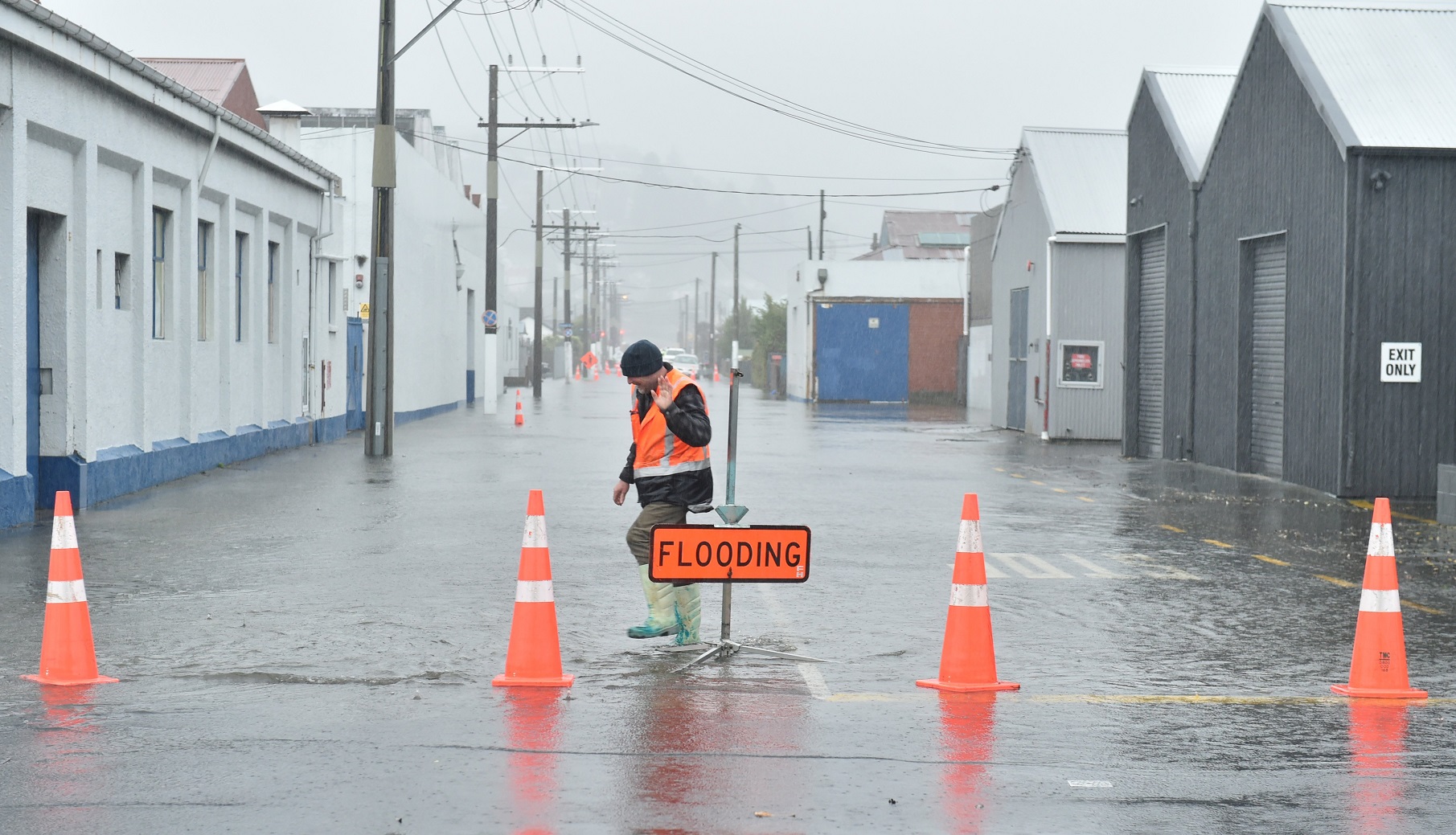 A sign of the times in Bradshaw St, South Dunedin in October this year. Photo: Gregor Richardson