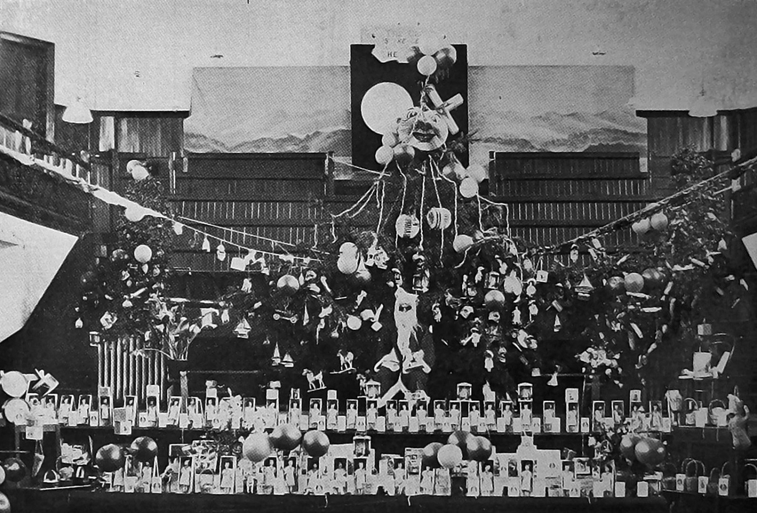 A Christmas display of toys, sweets and decorations for visiting children at the Salvation Army...