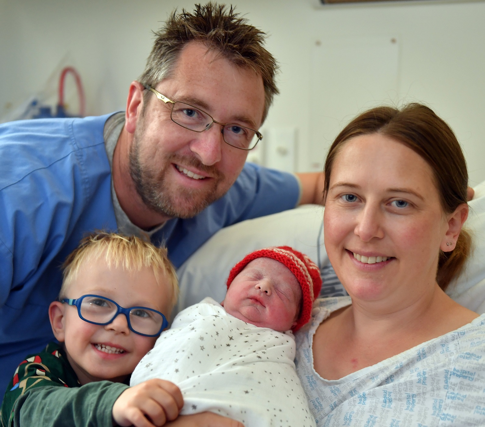 Ranfurly family (from left) Andrew, Howard, 3, and Erin McDougall were thrilled with the early...