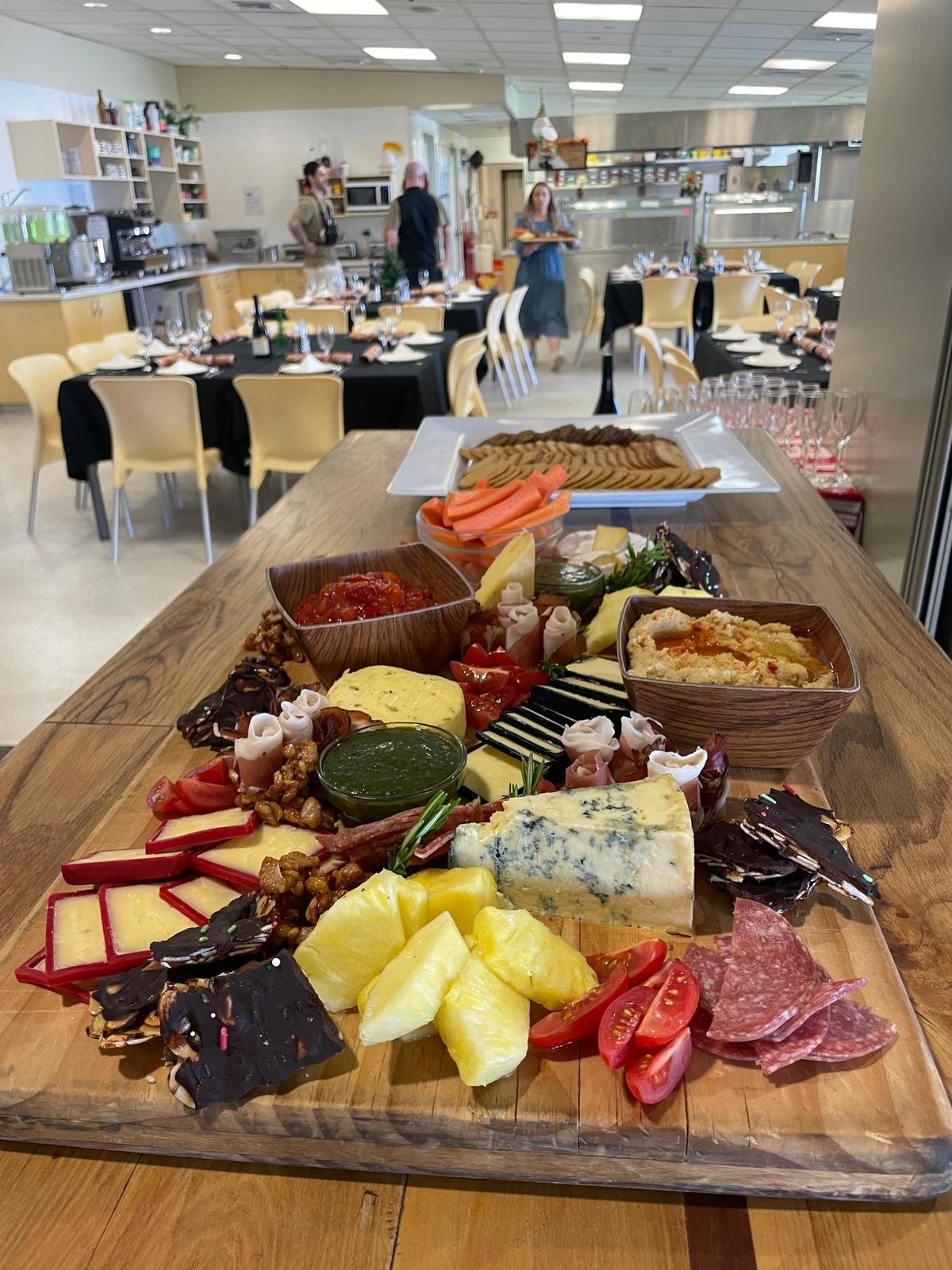 The Christmas Eve dinner started with a cheese platter.