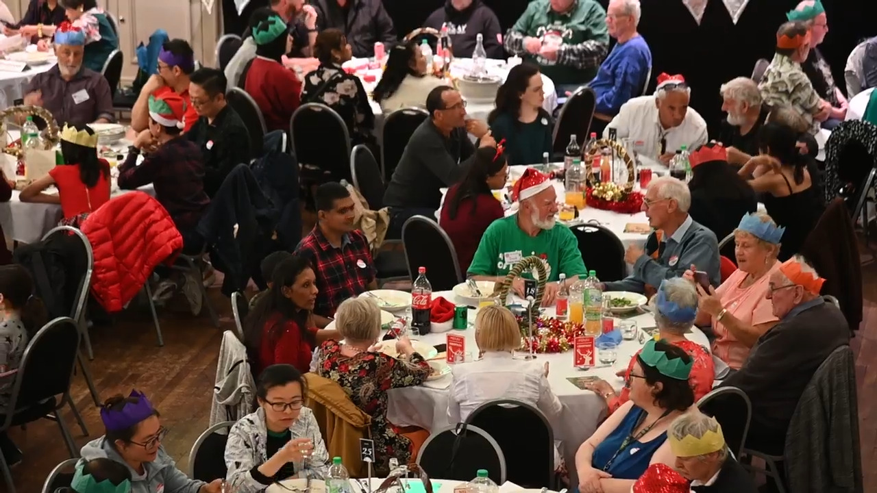 People joined together to make connections and get into the festive spirit during the Christmas...