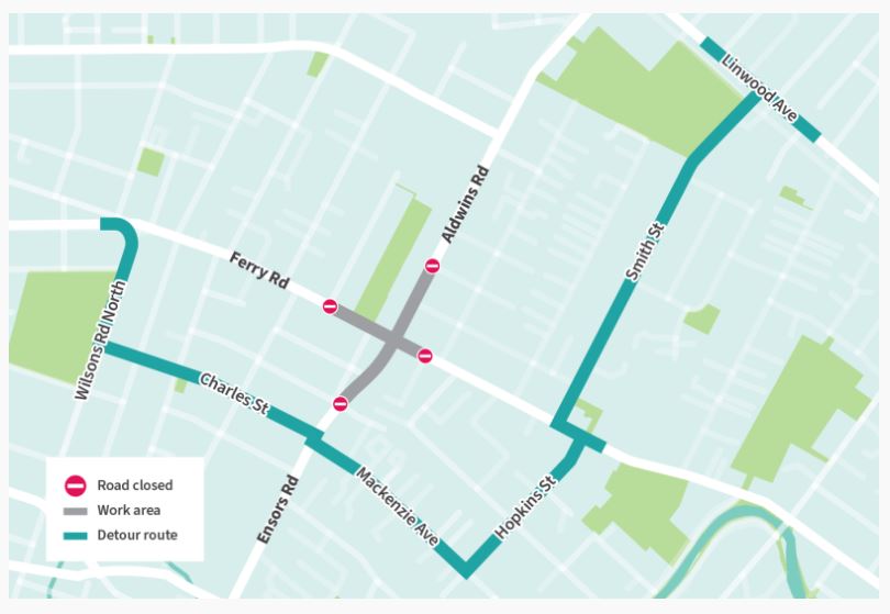 Cyclists' detour map. Image: Newsline