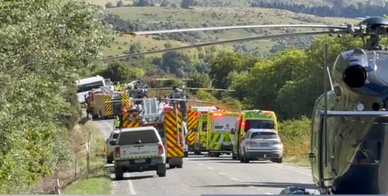 Emergency services at the scene on Thursday. IMAGE: SUPPLIED