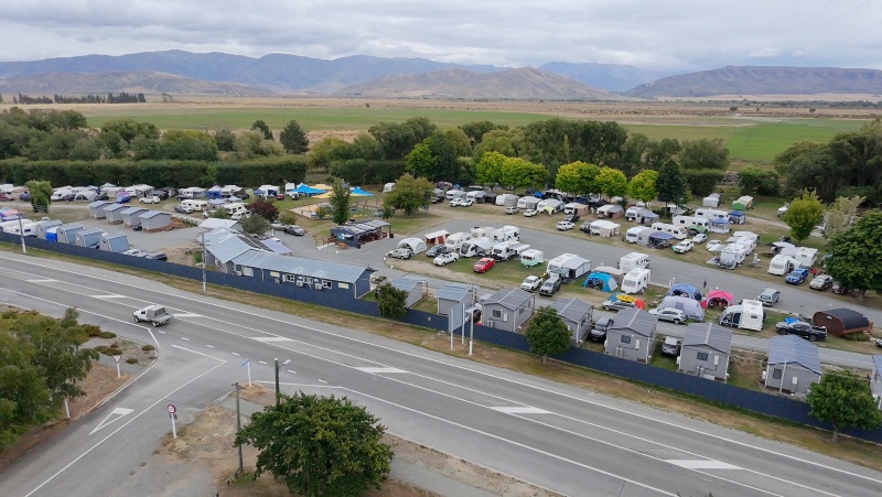 A small tornado hit the Omarama Top 10 Holiday Park today. Photo: Gregor Richardson