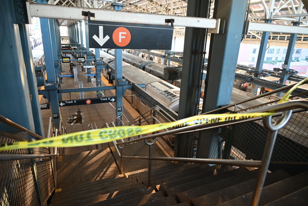 Police investigate at the Coney Island-Stillwell Avenue Station in Brooklyn after the incident....