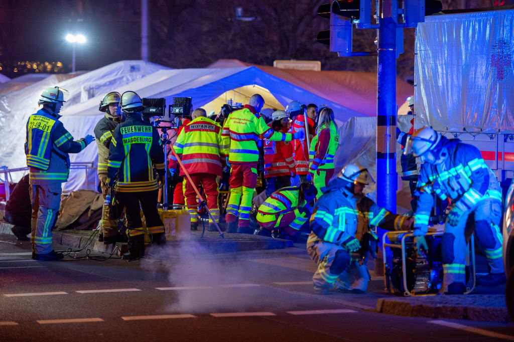 Emergency services at the Christmas market in Magdeburg. Photo: Getty Images 