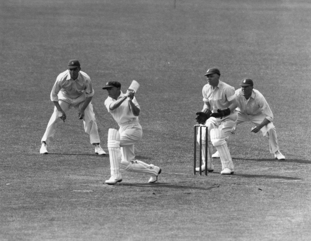 Sir Donald Bradman in action against England. Photo: Getty Images