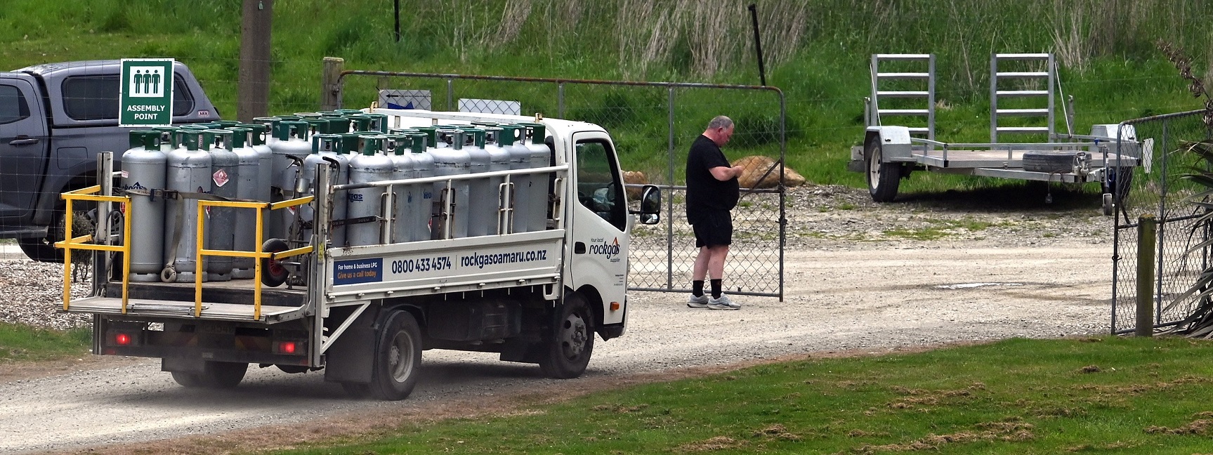 Gas bottles arrive at the Hillgrove Egg farm yesterday, where avian flu has been detected. Photo:...