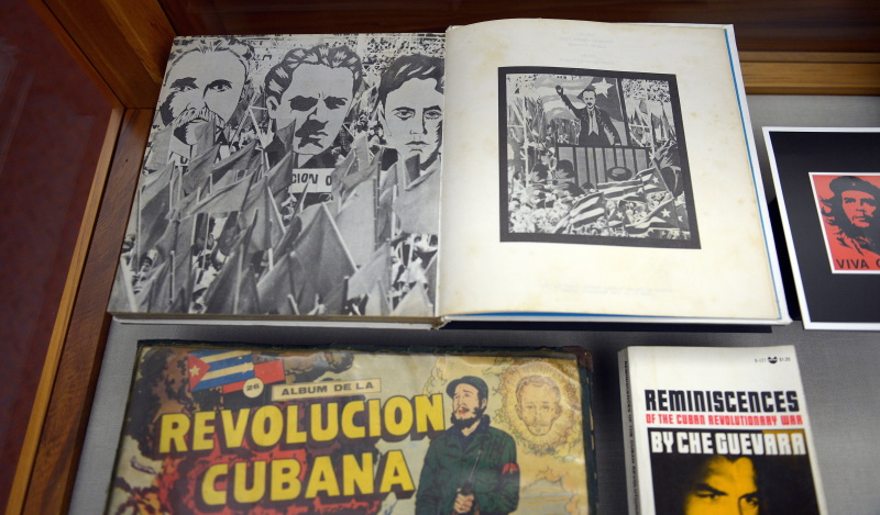 Some of Hotere's Cuban revolutionary books.