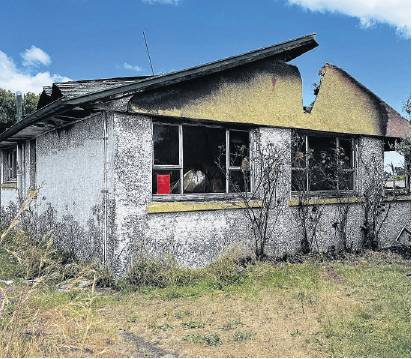 Fire destroyed a Hampstead house on Sunday. PHOTO: SUSAN SANDYS