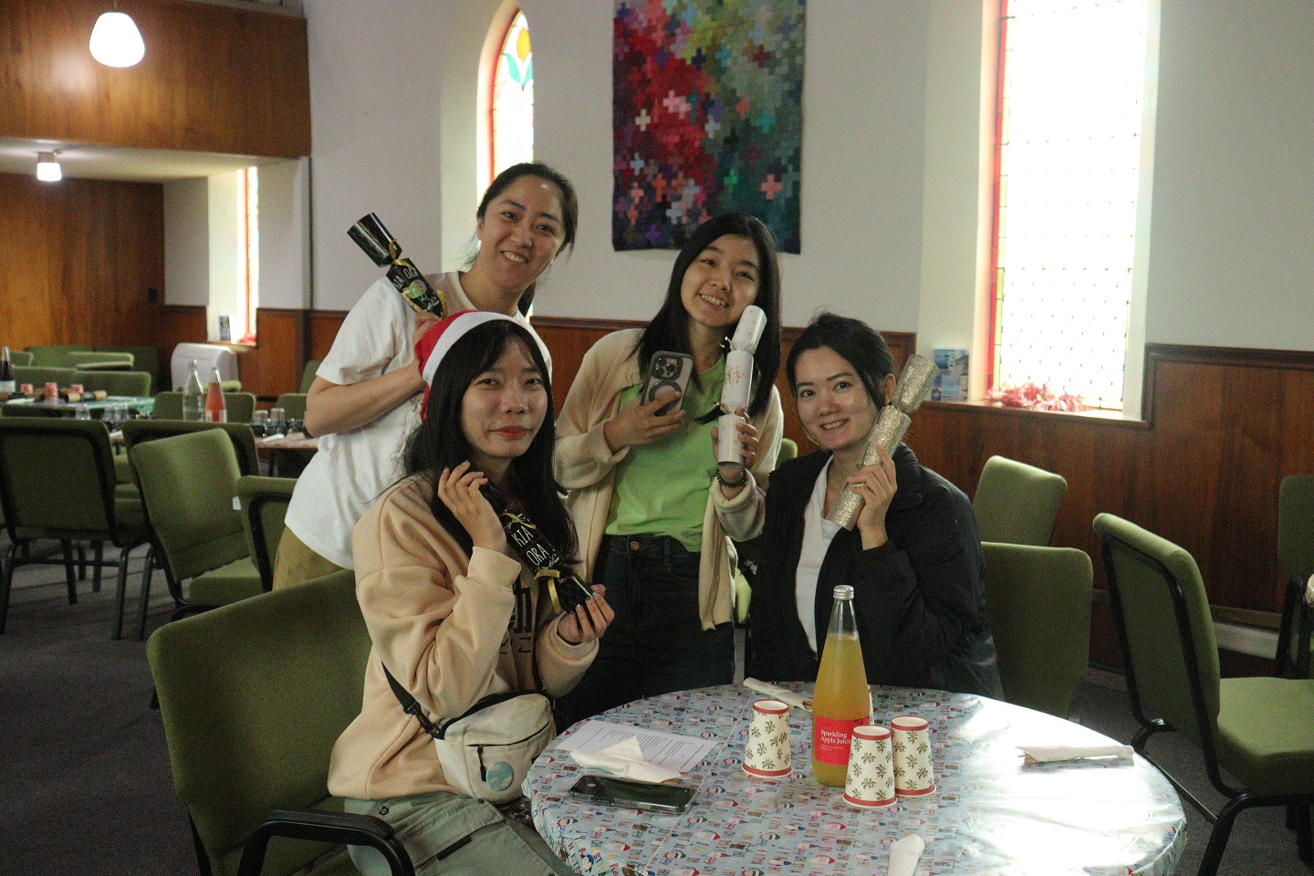 Cromwell seasonal workers from China, Taiwan and Malaysia (from left) Annie He, Wendy Li, Jane...