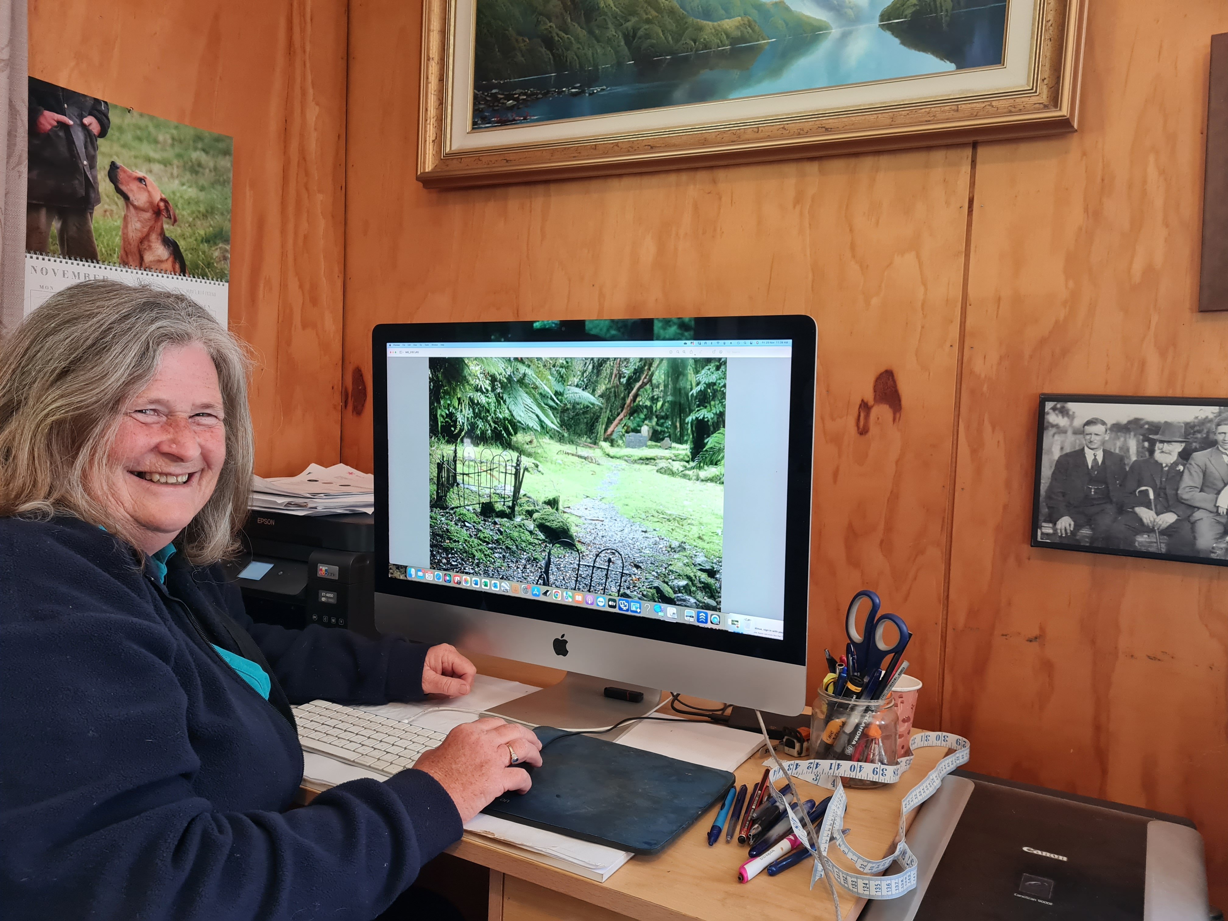 Lake Hāwea researcher Kathryn Bennie works on her Jackson Bay cemetery project at home. PHOTO:...