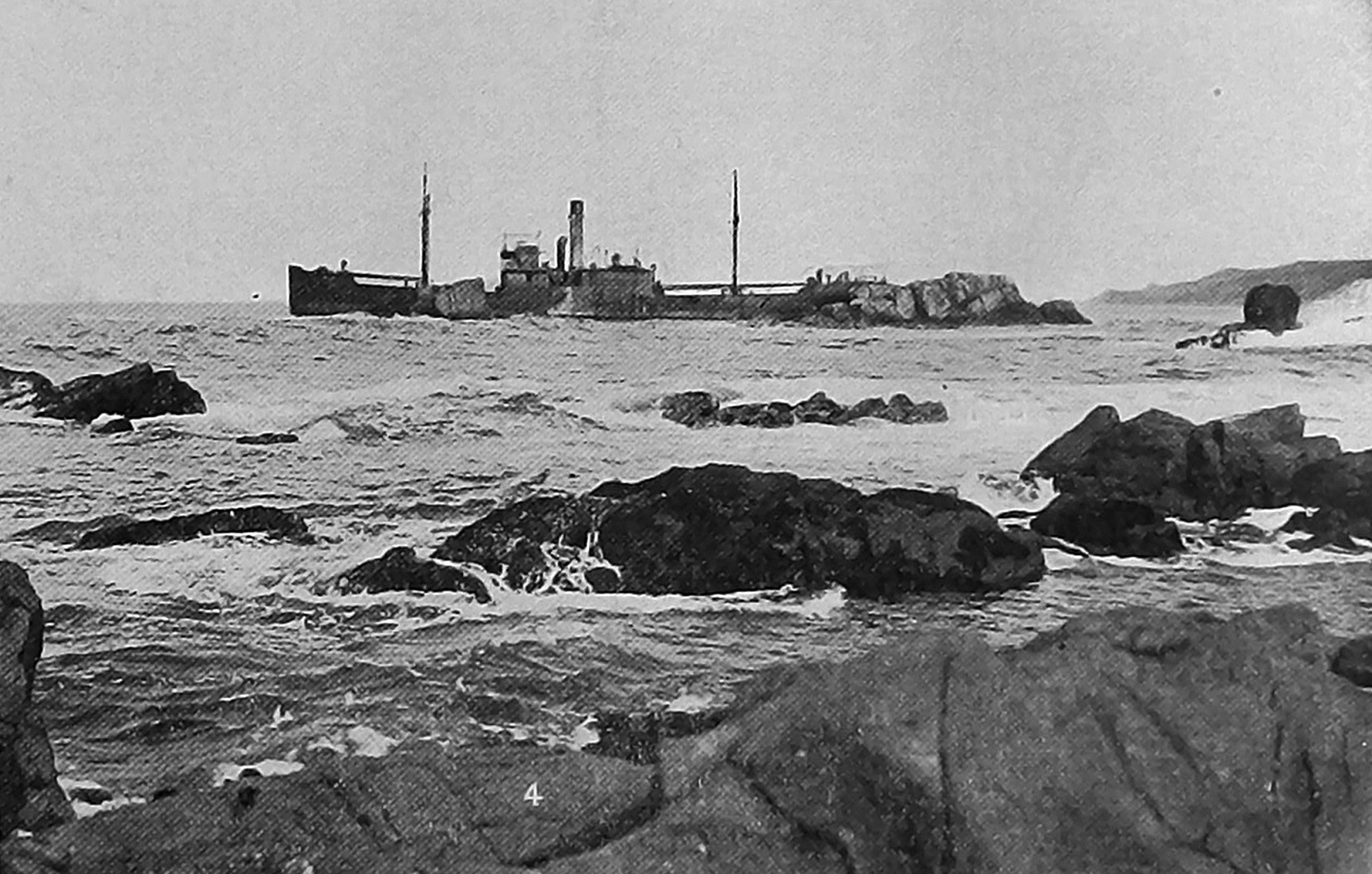 Union Steam Ship Co’s steamship Konini, wrecked off South-West Point, near Bluff, while enroute...