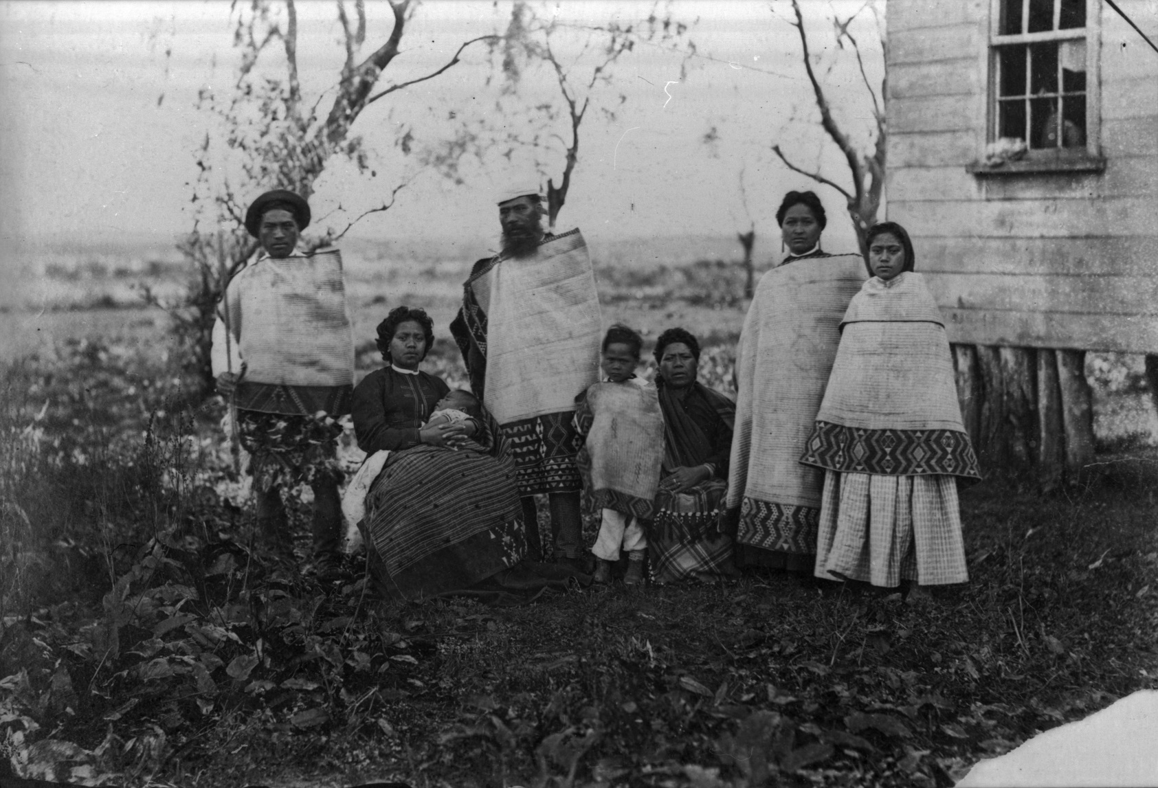 The "Marsh Family" at Hokitika Pā, Arthurstown, 1870s. Marsh is probably a transliteration of...