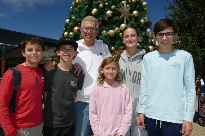 Steven Robertson, of Oregon, in the United States, pictured with his grandchildren, from left,...