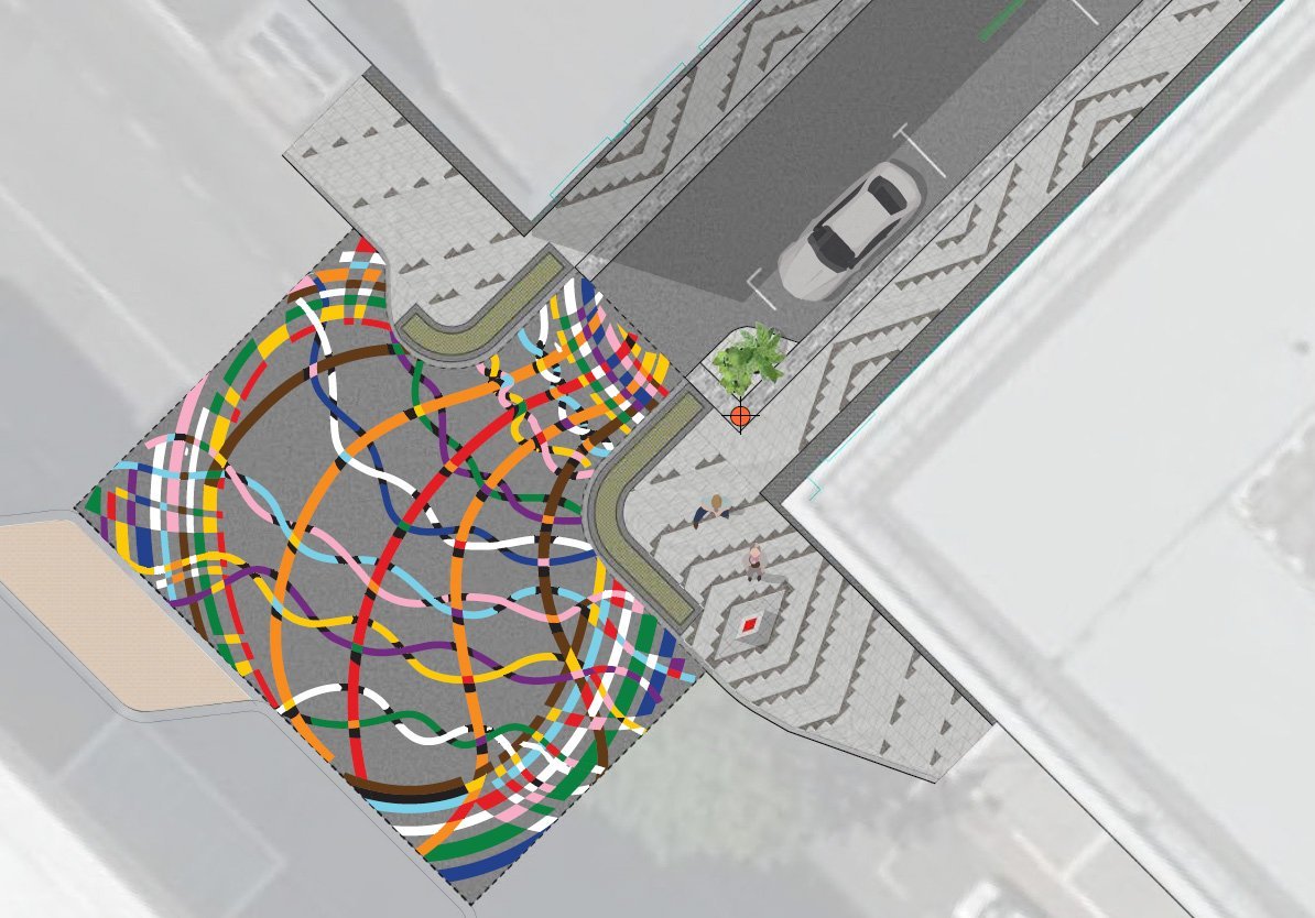 Pick a path . . . A proposed rainbow-coloured pedestrian crossing for one end of Bath St in...