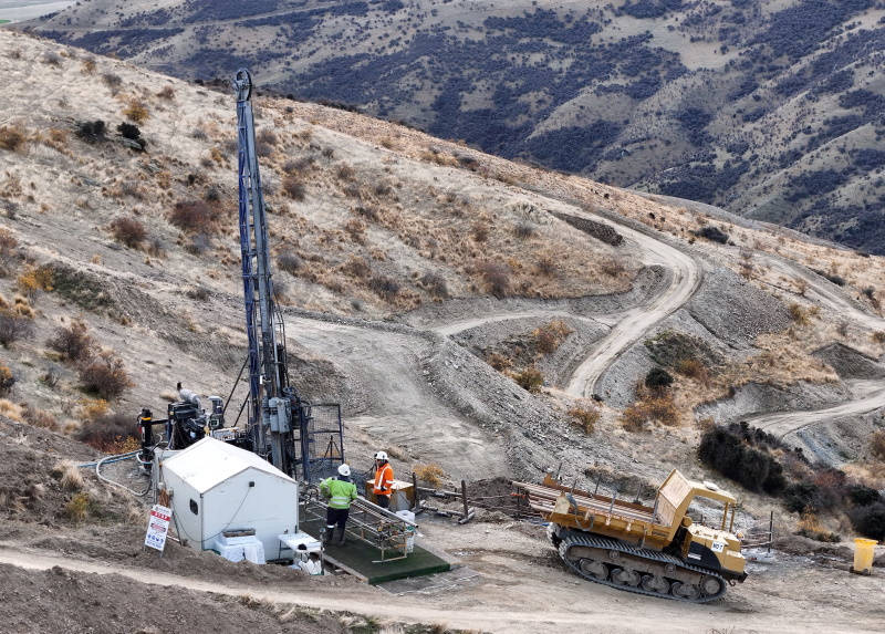 Santana Mineral’s exploratory drilling site for its Bendigo-Ophir gold project in May. PHOTO:...