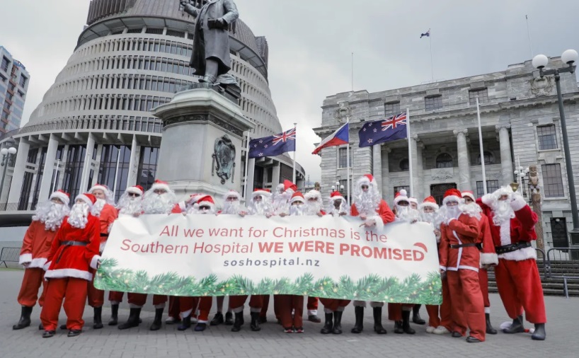 Labour MP for Dunedin Rachel Brooking met the Santas outside Parliament and said the hospital was...