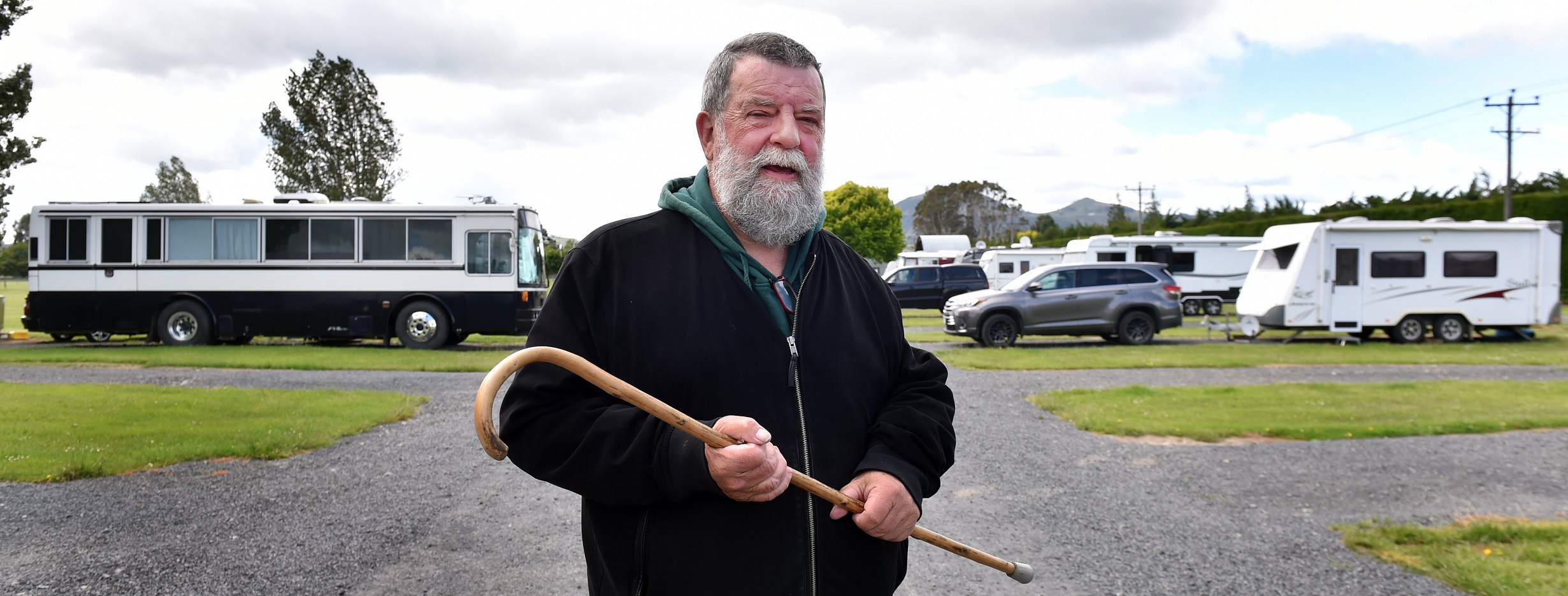 Craig Reeves pictured at the Taieri A&P Showgrounds, where he latterly lived in a bus. Photo:...