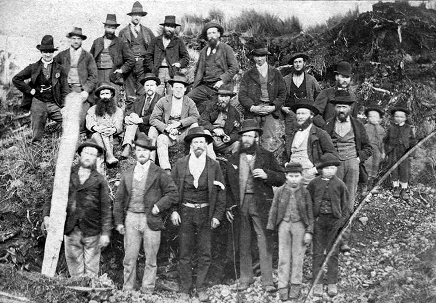 Miners at Orepuki, c1870-1880. PHOTO: TE HIKOI MUSEUM